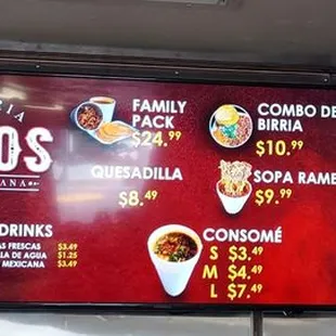 menu