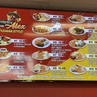 menu, pizza