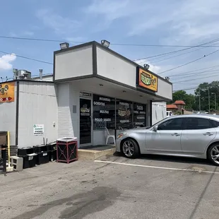 a car parked in a parking lot