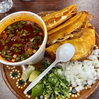 3 Quesa Tacos and 1 Consome Special (Weekdays Only)