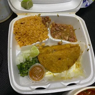 Tacos plate (minus the one i ate)