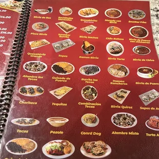 the menu