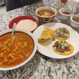 Menudo Quesabirria taco Tripa taco Dorado taco Birria ramen