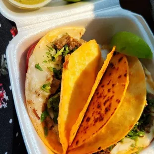 Queso Birria tacos(1 Carne Asada, 1 Beef)