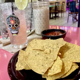 Salsa and Tostadas Horchata Watermelon margarita
