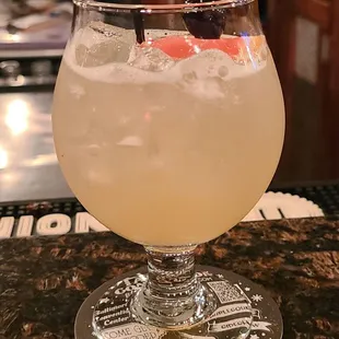 Mai Kinda Tai (Apricot Allspice Rum, Orgeat Syrup Grand Marnier, Lime Grapefruit).