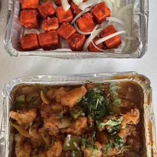 Paneer 65 and Gobi Manchurian