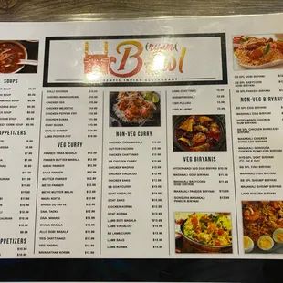 menu