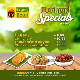 Weekend Specials