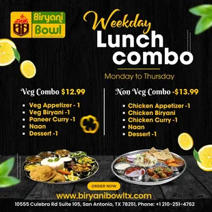 Weekday Lunch Combo(Mon-Thurs)