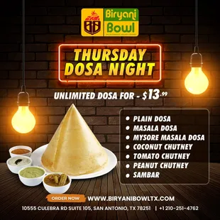 Thursday Dosa Night