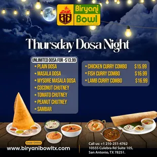 &quot;Get ready for a crispy, crunchy, and flavorful Thursday night with our dosas!