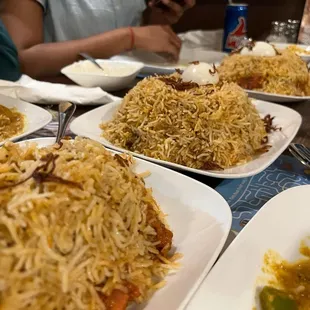 Biryani, chicken karahi