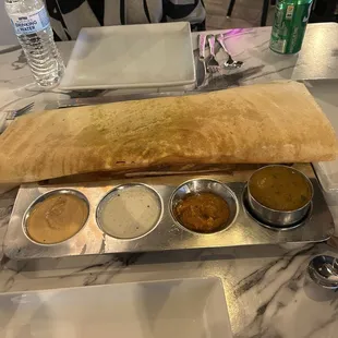Masala Dosa, very good also. Filling could&apos;ve been hotter.