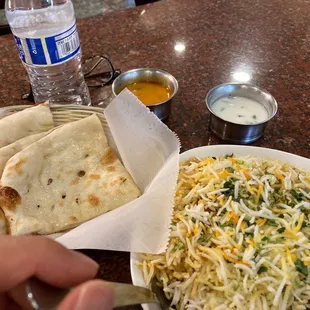 Chicken Dum Biryani and Butter Naan for lunch