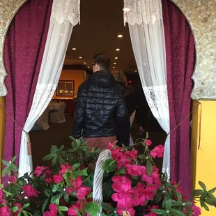  the entrance to the restaurant