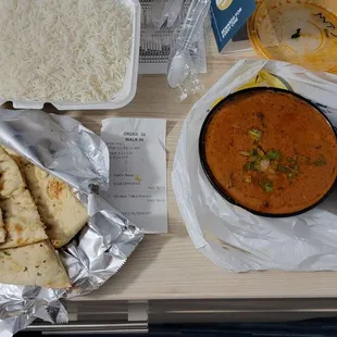 Perfect for takeout to eat in a hotel because they offered takeout plates! Very good Chettinad Lamb Curry and Chicken Masala