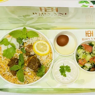 Premium Goat Biryani (Desi spicy) Box