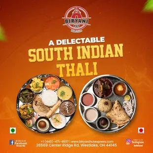 Dive into a South Indian culinary paradise with our Delectable Thali!