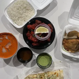 a variety of food items