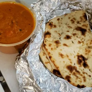 Butter chicken with butter naan