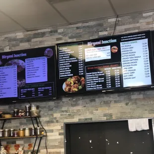Menu with updated prices.