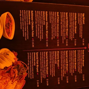 menu