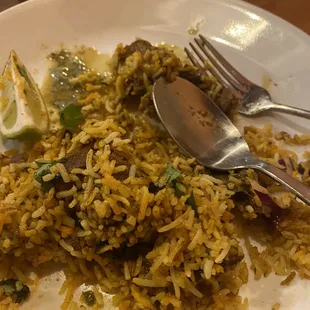 Lots of tender goat meat! Perfectly seasoned and I asked for spicy and it is!