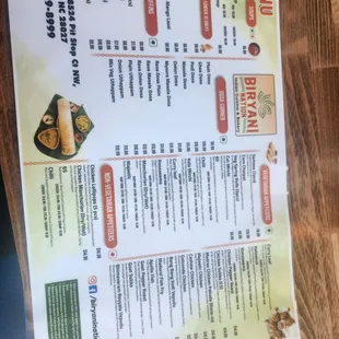 menu