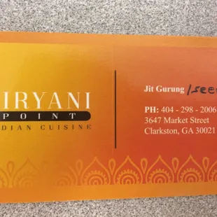 business card