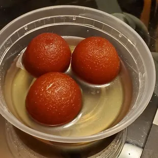 three gulabas in a bowl