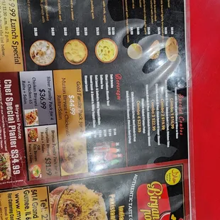 a menu for a restaurant