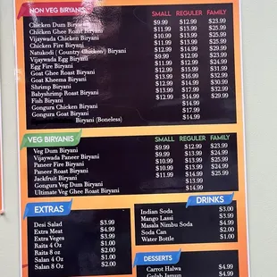 menu
