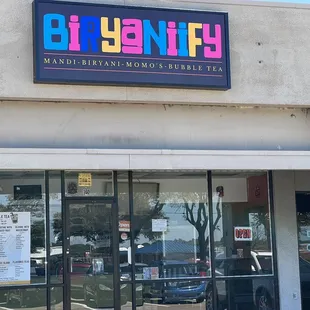 the front of a business