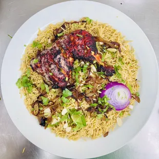 a plate of food on a table