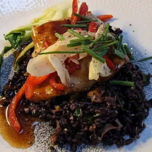 Miso Marinated Black Cod with Black Rice.