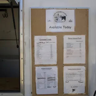 menus on the side of a food truck