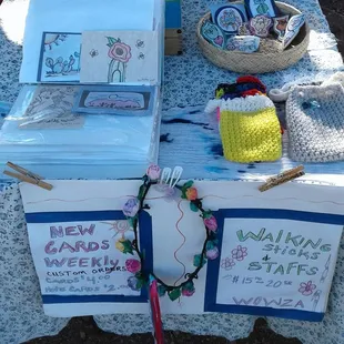 a variety of items on a table