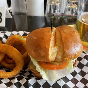 The friend chicken sandwich was a tender and juicy.