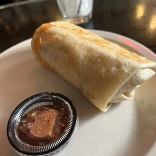 Breakfast burrito with house made salsa