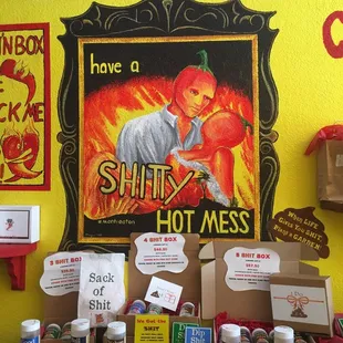 "Shitty" gift boxes with seasoning and hot sauces