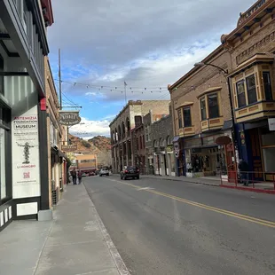 Looking down the gulch on Main Street with shops and pubs