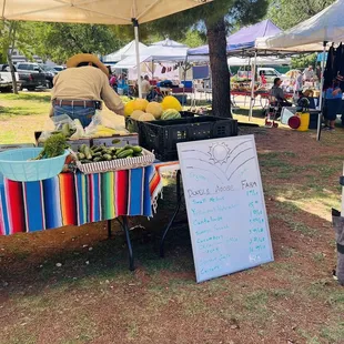 a table of fresh produce