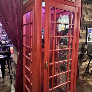Bar area phone booth.