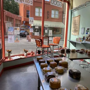 a view of the outside of a bakery