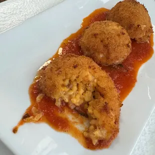 Arancini - inside rice filling