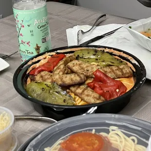 Penne, sausage and peppers that were so good.