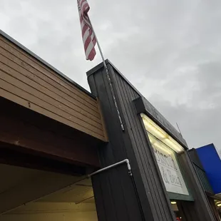 an american flag on a pole