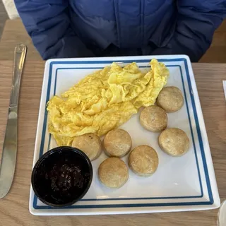 Mini Biscuits, Jam and Scrambled Egg