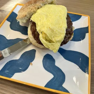 Basic biscuit with turkey sausage and egg